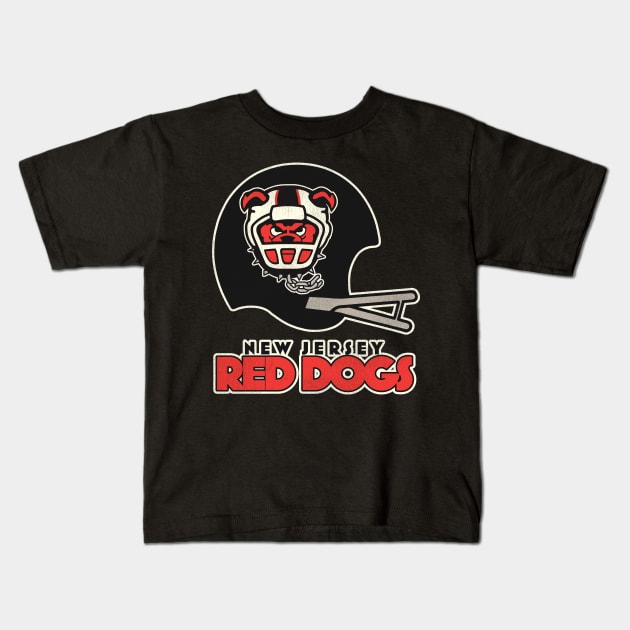 Defunct New Jersey Red Dogs Football Team Kids T-Shirt by Defunctland